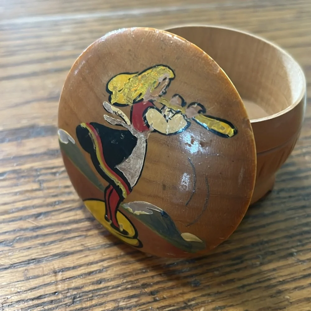 Norwegian folk art hand painted trinket box norwegian hand